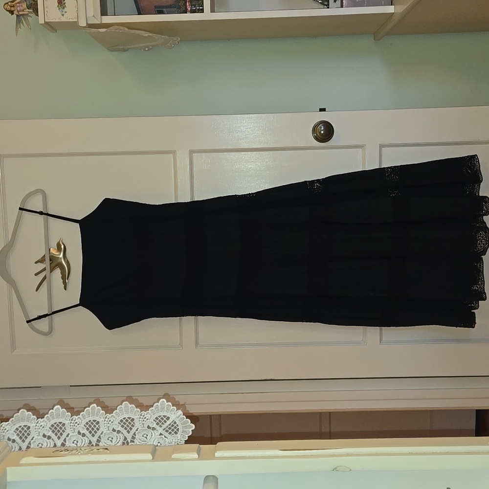 INC International Concepts Black Spaghetti Strap Maxi Sundress. Size 12
